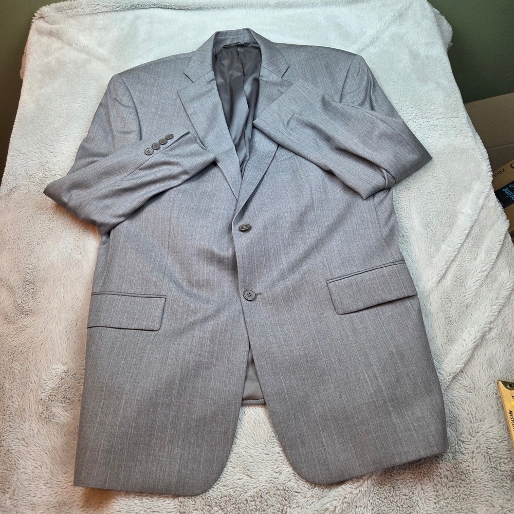 Sarar Wool Cashmere Sport Coat Mens 46R‎ Italian Fabric 2-Button Blazer Gray New